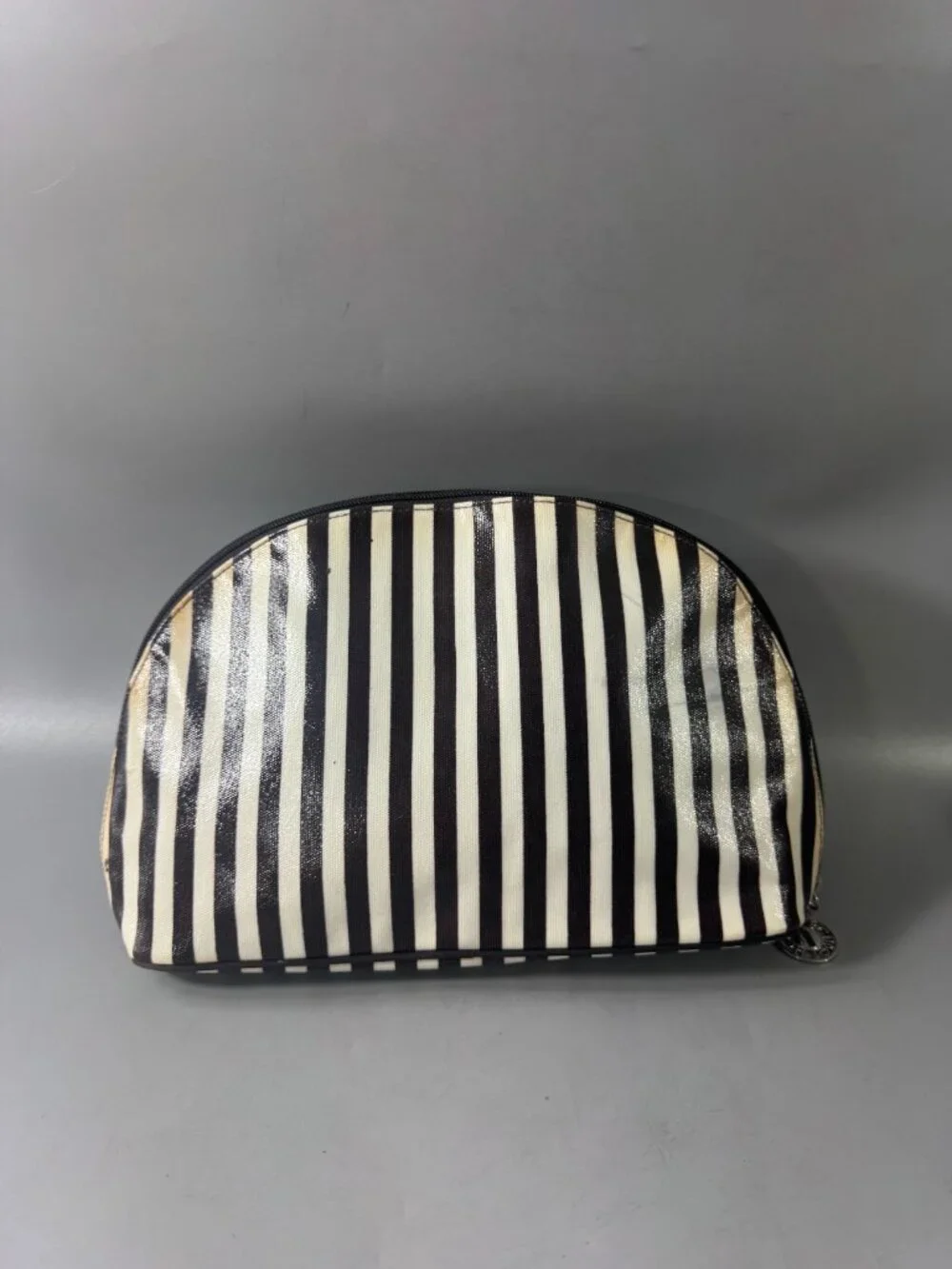 Henri Bendel Iconic Brown/White Stripe Makeup Case
